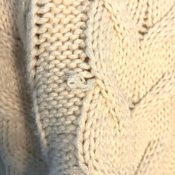 NWT Anthropologie Women’s Cable Knit Turtleneck Sweater Vest Cream Size Large - Picture 9 of 9